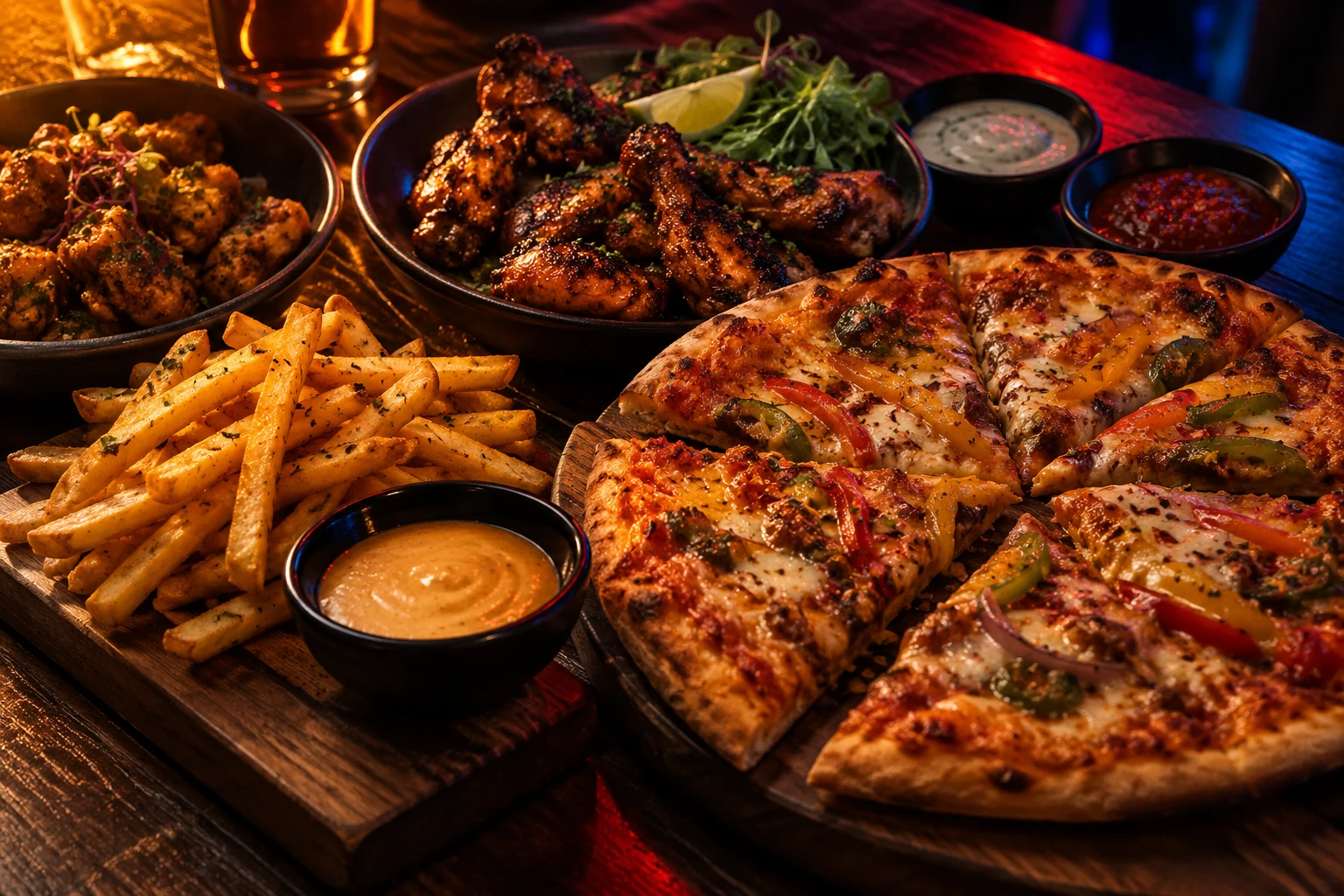 Illustrative pub sharing spread
